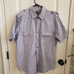 Boys Dress Shirt Gray and White Plaid